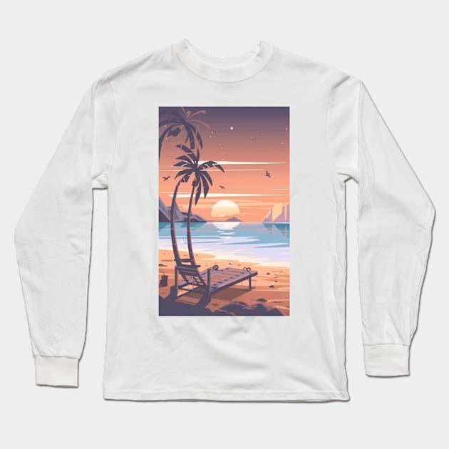 Sunset at the beach Long Sleeve T-Shirt by Gate4Media